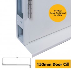 Cill/Sill for Steel Security Door (Cill Plate) - 150mm Depth x 2mm High - 1140mm Length custom Cut to Width - Powder Coated Aluminium 